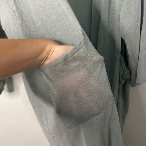 NWT Zara Grey Blue Duster Long Linen Blend Cardigan 2142/044/400 sz Large - Picture 3 of 14